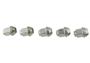 Ford Mustang Lug Nut Kit - Ford Racing - Steel Lug Nut w/Polished Stainless Steel Cap, Conical Seat - 60 Degree, 13/16 in. Hex - `64-`14